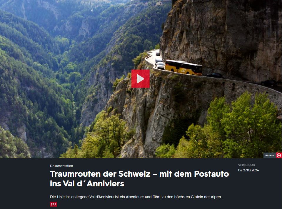 Traumrouten der Schweiz – mit dem Postauto ins Val d´Anniviers